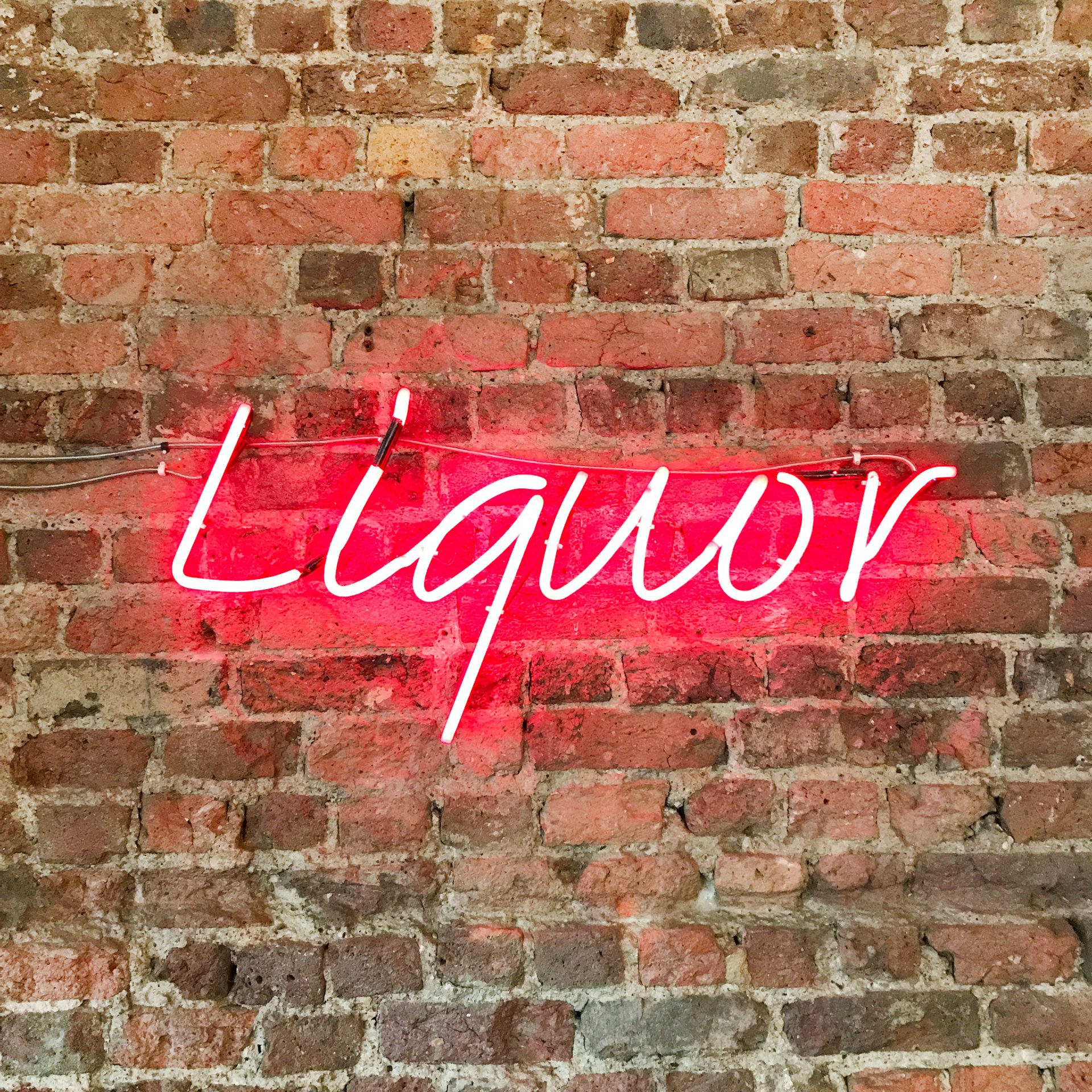 red liquor neon decor